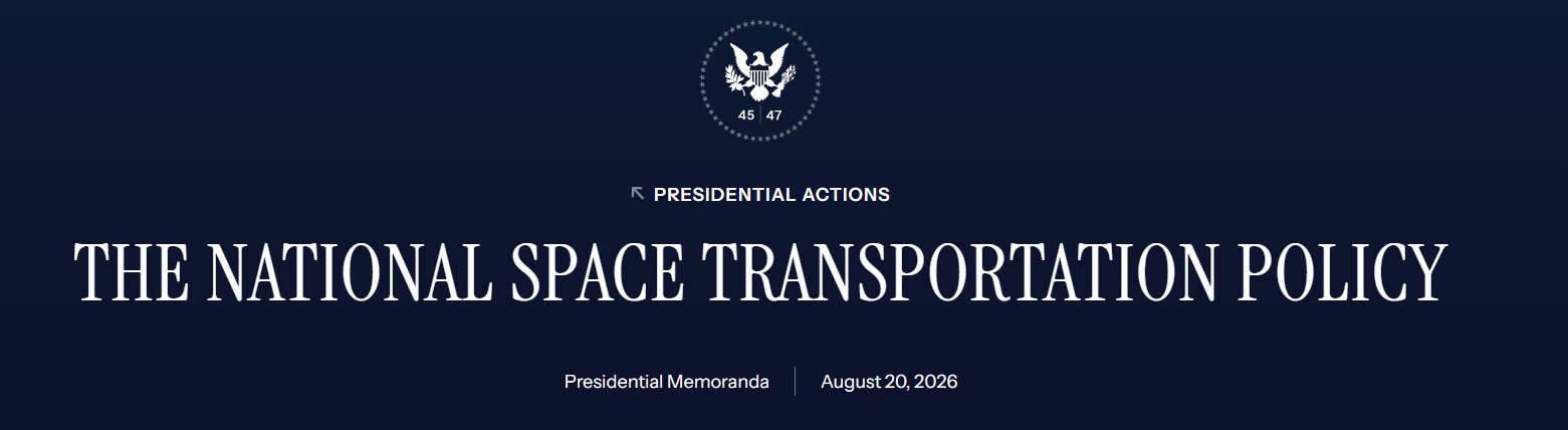The White House released a new space transportation policy today, the first since 2013. The new policy has a strong emphasis on government support for the commercial space industry and space… | Source: SpacePolicyOnline